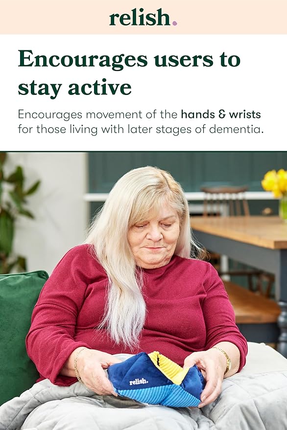 Relish - Tactile Turn Dementia Sensory Activity, Fidget Toy for Alzheimer's & Dementia, Mid to Late Stages, Soft Comfort Product with Contrasting Colors & Textures
