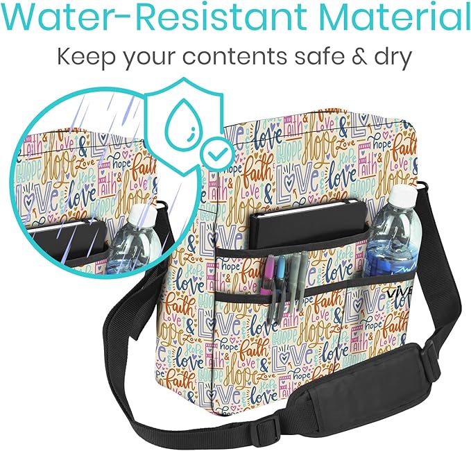 Vive Wheelchair Bag - Machine Washable, Double-Stitched, Water-Resistant Accessory Backpack for Rollators, Wheel Chairs, Walkers - Pouch with XL Pockets & Straps for Quick Installation
