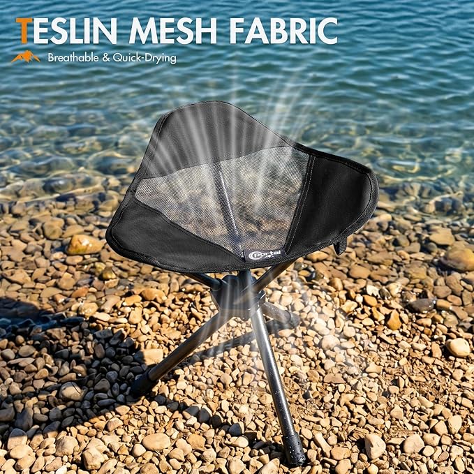 Portal Tall Folding Tripod Stool for Adults, Lightweight Camping Chair