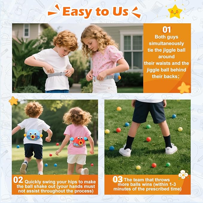 Skirfy Outdoor Party Games for Kids Adults, Shaking Ball Game Set Toy with 40 Balls, Fun Outdoor Indoor Toys, Family Carnival Bachelorette Birthday Backyard Games for Boys Girls Age 3-12