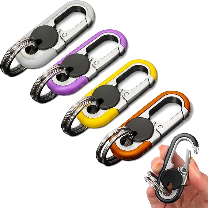 CHRIS GOOD Men's Car Key Chain 3pcs, Personalized Creative Stainless Steel Car Keychain for Men Black