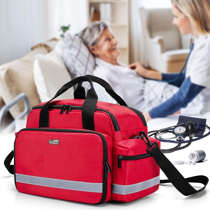 Trunab Home Health Nurse Bag Medical Bag Organizer with Handle | with Shoulder Strap for Home Visit, Travel, Nursing Student