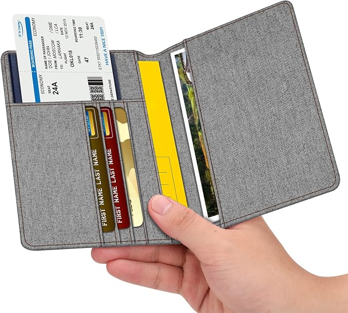 FINTIE Passport Holder, Slim Travel Wallet RFID Blocking Card Case Cover | Passport Cover Protector Essentials with Credit Card Slots, For Women/Men