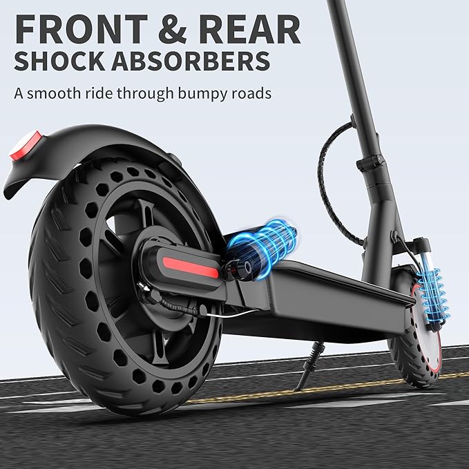 Electric Scooter for Adults, Folding E Scooter with 350W/500W Motor 16-24 Mph Top Speed, Max 15-60 Miles Long Range, 6.5''/8.5''/10''/14'' Solid Tires Commuting Scooters, Dual Brakes, APP