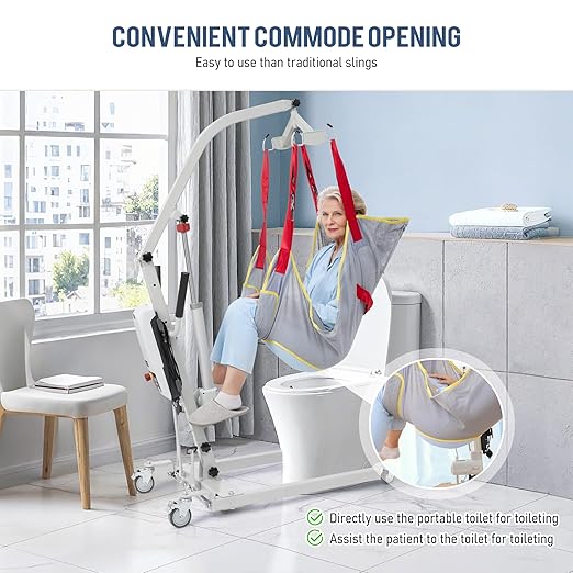 Careboda Patient Lift Sling with Opening-Transfer Sling for Commode, Professional Nursing Lift Sling for Home Use,Transfer Lift Sling for Elderly,Disabled,Bedridden, Breathable & Sturdy Fabric, 510lb