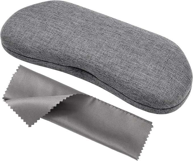 Vemiss Hard Shell Sunglasses Case, Large Linen Fabric Protective Glasses Case for Men Women