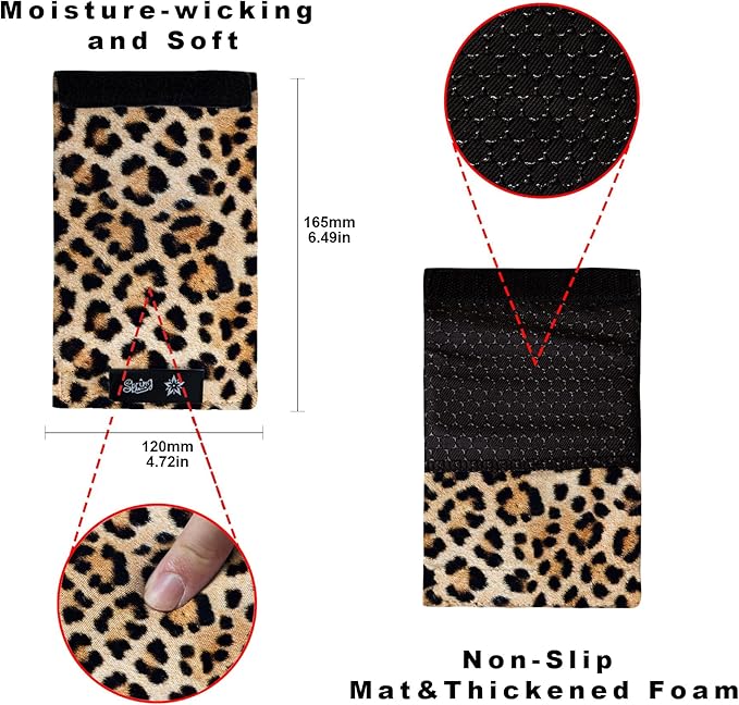 Universal Walker Hand Grip Padded Covers Non-Slip Cushion Foam for Folding Wheelchair Rollator Crutch Handle Pads 2-Pack Leopard