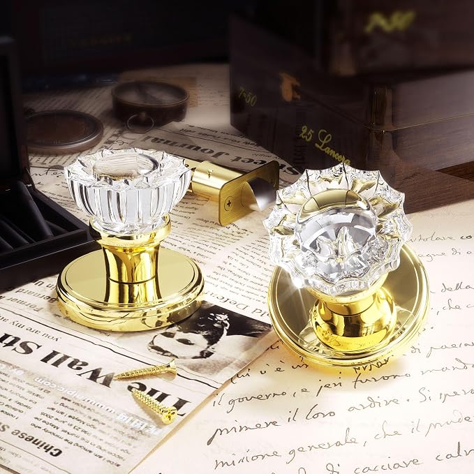 Antique Crystal Door Knobs, Passage Door Knob Interior Glass Door Knob