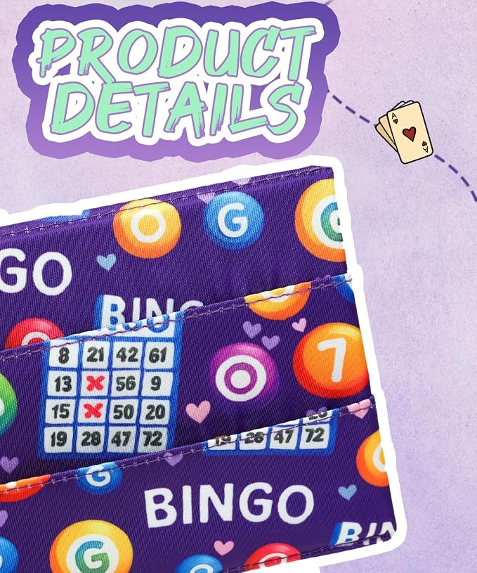 2 Pack Card Holder for Canasta, Poker, Bridge & Casino Games - Bingo Pull Tabs & Gambling Tickets Organizer - Fun Card Game Player Gifts for Adults & Seniors Purple