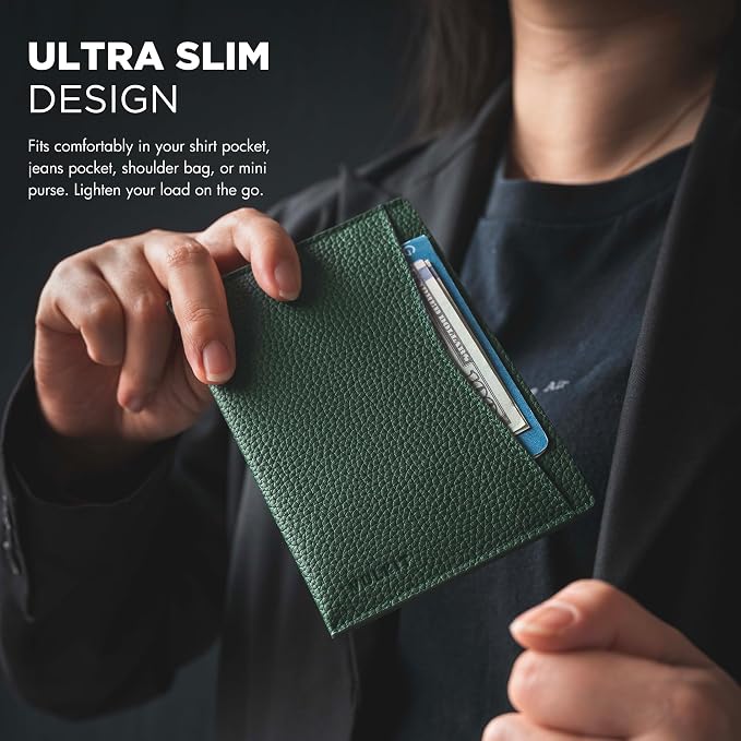 VULKIT Passport Cover Ultra Slim Design Leather Passport Sleeve RFID Blocking with 2 Card Slots, Anti-Theft Travel Essentials