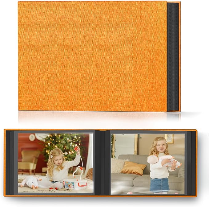Popotop Photo Album 4x6 48 Pockets for Wedding Gifts,Linen Hardcover Picture Albums for Family Anniversary Baby Vacation Pictures