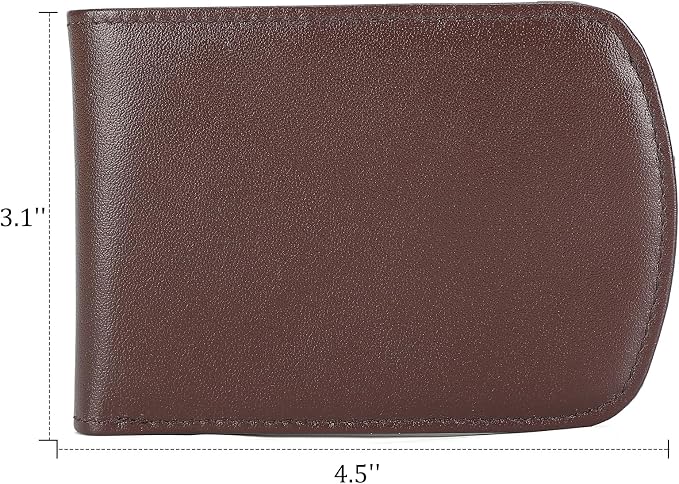 Polare Slim Curve Front Pocket RFID Blocking Italian Real Leather Bifold Wallet for Men (Coffee)