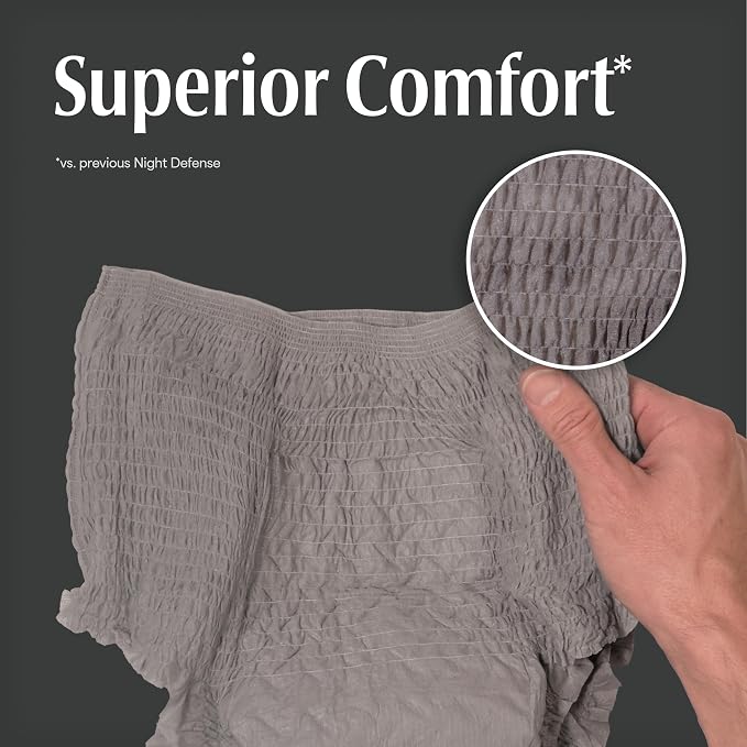 Depend Night Defense Adult Diapers, Incontinence Underwear for Men, Disposable, Overnight, Large, Grey, 22 Count, Packaging May Vary (Pack of 2)