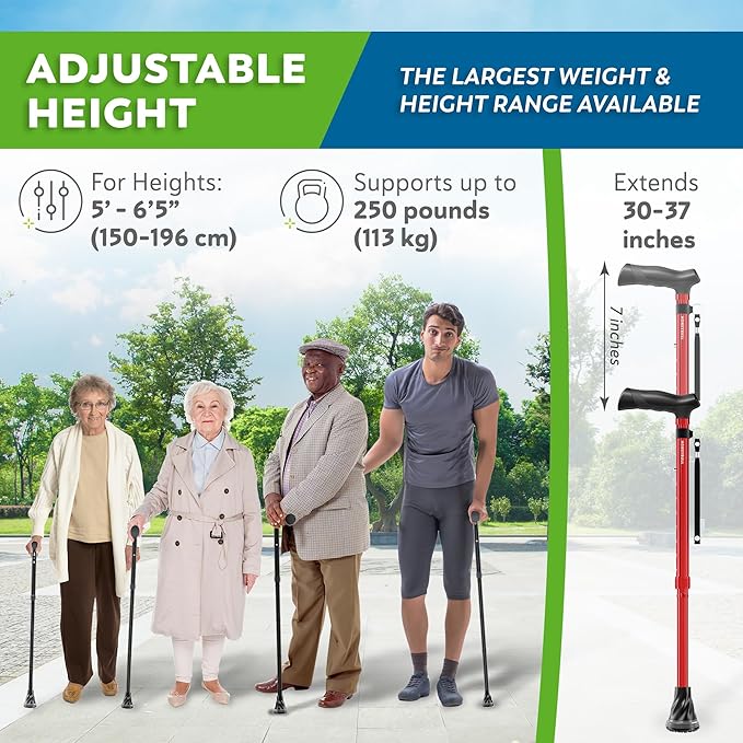 HONEYBULL Walking Cane for Men & Women – Foldable, Adjustable, Lightweight Cane with Air Cushion Tip for Stability & Ergonomic Grip, Heavy Duty Walking Sticks for Seniors