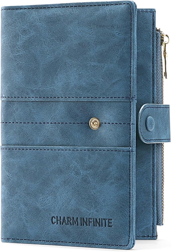 RFID Blocking Leather Passport Wallet Cover Case with Pen and Card Slots Travel Wallet for Women/Men Travel Must Haves Accessories