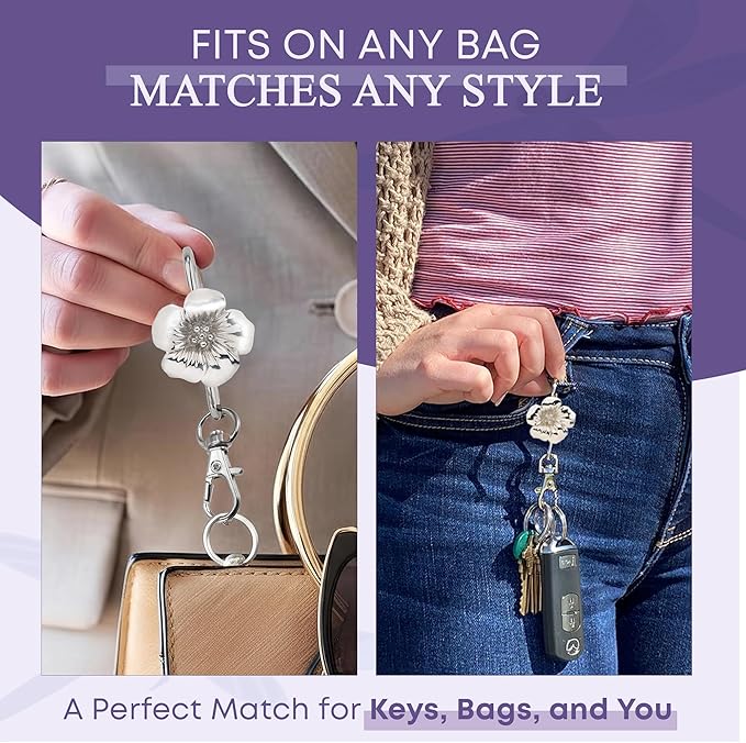 Women’s Bag Charm Key Finder, Car Keychain Hook, Cute Purse Organizer & Tote Bag Accessories, Gifts for Mom - Original