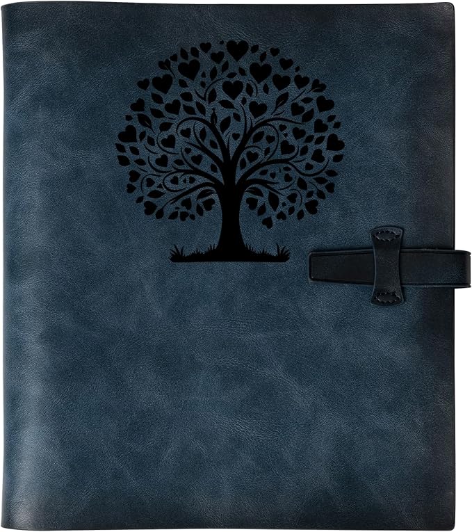 Photo Album 4x6 300 Photos,Genuine Leather Photo Albums with Writing Space with 30 Writing Paper, Travel Family Wedding Kids Graduation Ultrasound Baby Picture Album Scrapbook Photo Album（Love Tree）
