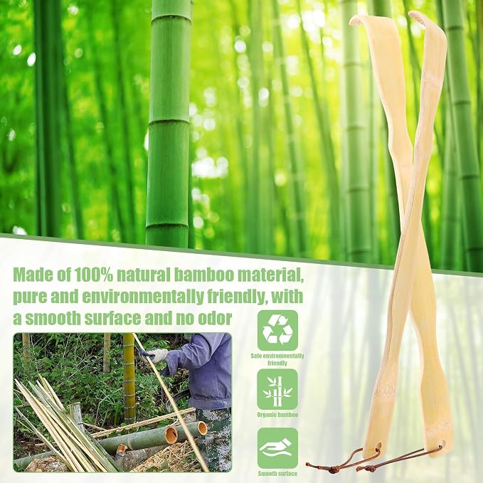 HOFASON 3 Pack Wooden Bamboo Back Scratcher for Adults Men Women, Gifts for Seniors, Small Funny Gifts for Elderly Men Women, 16.5 Inch Long Handle Back Scratchers Easter Basket Stuffers