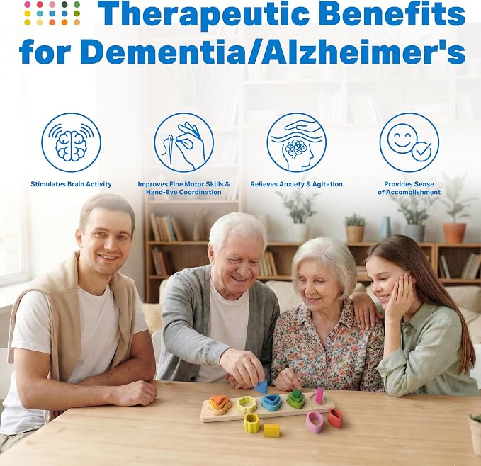 DIMILI Wooden Dementia Fidget Toys for Elderly Seniors | 2-in-1 games for dementia patients, hand-eye coordination & cognitive stimulation for alzheimers seniors
