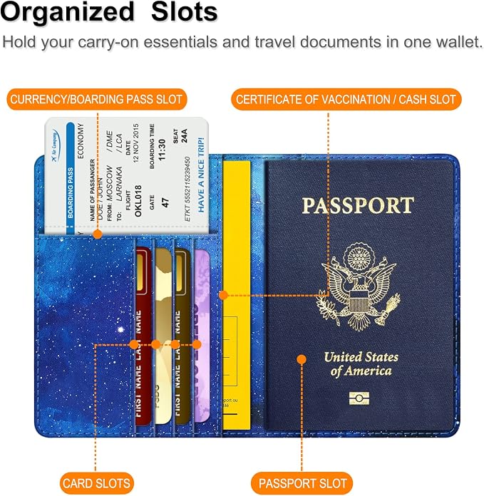 FINTIE Passport Holder, Slim Travel Wallet RFID Blocking Card Case Cover | Passport Cover Protector Essentials with Credit Card Slots, For Women/Men