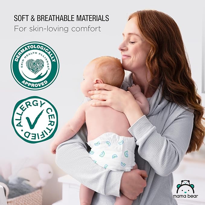 Amazon Brand - Mama Bear Gentle Touch Diapers, Size 1, 200 Count (4 packs of 50)