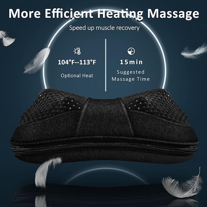 VIKTOR JURGEN Shiatsu Back Massager with Heat - Kneading Massage Pillow for Neck, Shoulder Pain Relief - Christmas Gift for Women, Men, Dad, Mom - Great for Mother's Day, Father's Day, Valentine's Day