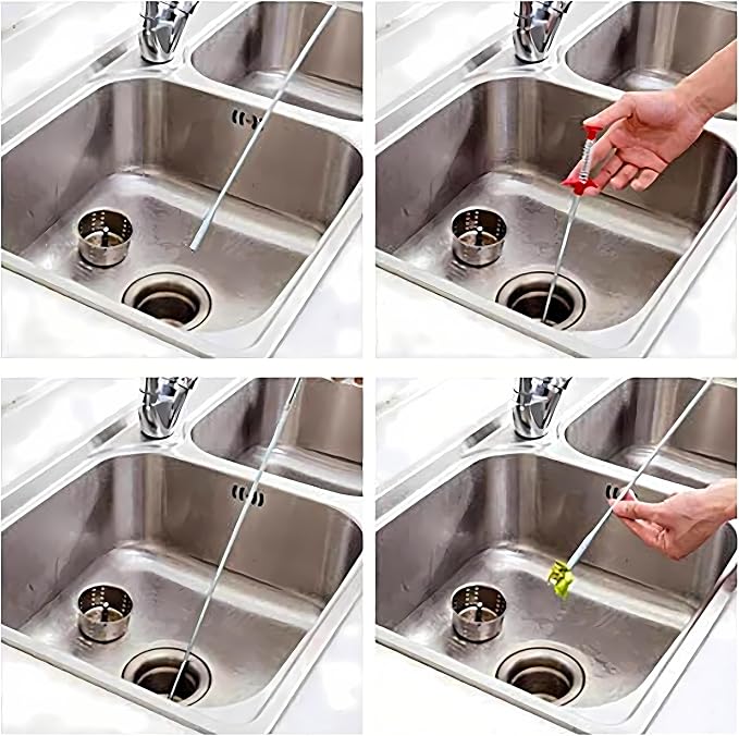 Drain Snake, Drain Clog Remover - Gutter Cleaning Tools Drain Cleaner for Toilet Sewer Shower Kitchen Bathroom Tub Clogged Drains Opener Cleaning Tool, Flexible Grabber Claw Pick Up Reacher (30 inch)