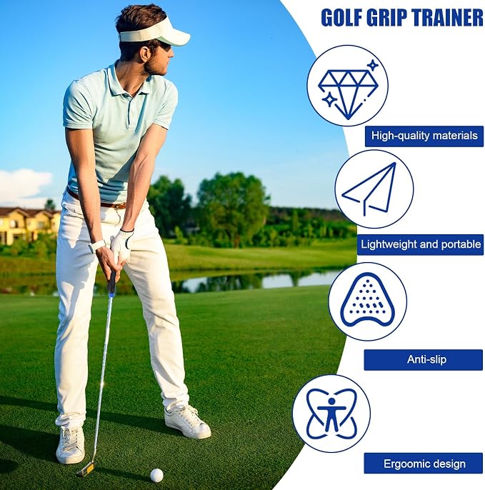 Golf Grip Trainer, Right Handed Golf Swing Trainer, Ensures Proper Posture & Tempo, Golf Training Aid for All Levels