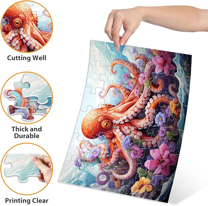 6 Packs Large Piece Puzzle for Seniors- 36 Pieces Dementia Puzzles for Elderly Adults, Alzheimer’s Puzzles Memory Cognitive Games Easy Jigsaw Puzzles for Elderly Seniors with 6 Storage Bags