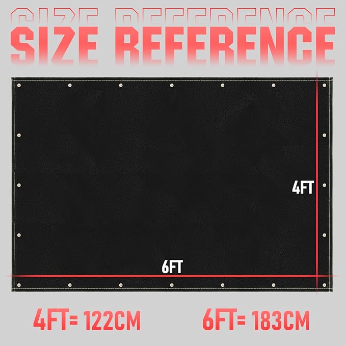 YESWELDER Heavy Duty Silicone Coating Fiberglass Welding Blanket, 4 x 6ft Fireproof Insulation Blanket, 1/3”(8mm) Thickened Weld Cover with Grommets, Thermal Resistant Welding Curtain Mat Grill