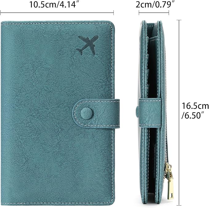 RFID Blocking Passport Wallet Cover Case Travel Document Organizer for Women and Men,Travel Wallet for Credit Card