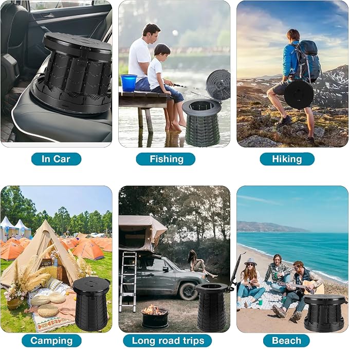 XXL Portable Toilet for Camping,880lbs Capacity,19.7" H Adjustable Outdoor Toilet with 7 Garbage Bags,Porta Potty for Adults,Collapsible Luggable Loo for Camping