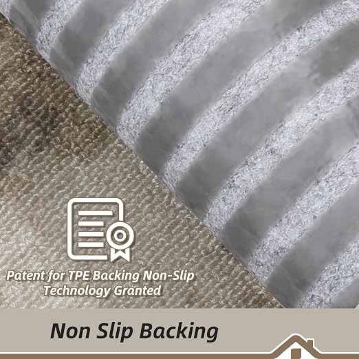 BEQHAUSE Stair Treads for Wooden Steps, 8"X30", 4pcs, Beige/Grey | Non-Slip Machine Washable Carpet Stair Treads, TPE Backing, 100% Polyester, Soft Indoor Stair Runner for Kids Elders and Pets