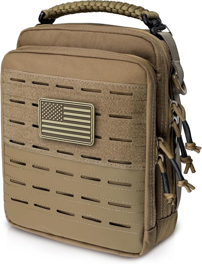 WYNEX Tactical Molle Admin Pouch, Molle Pouches of Double Layer Design | Utility EDC Pouch Organizer, Modular Tool Pouch, Medical EMT Attachment Bag,Large Capacity, Elastic Webbing Insert Panel