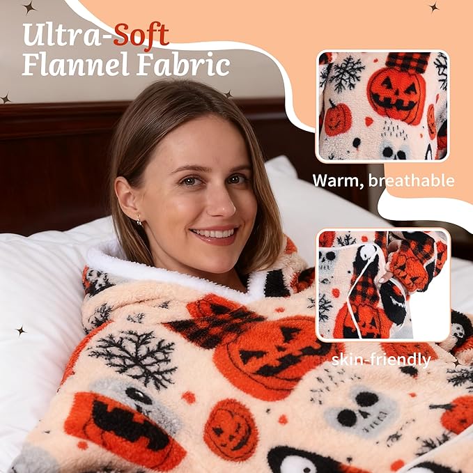 Blanket Hoodie, Long Hooded Blanket Sweatshirt as Birthday Gifts for Women Men, Long Wearable Blanket for Women Men.