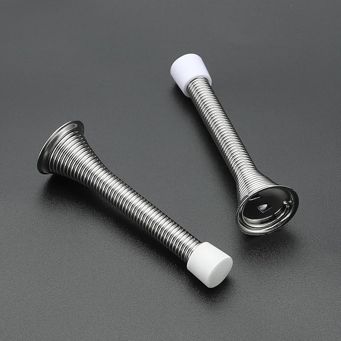 Ravinte Door Stoppers, 24 Pack Satin Nickel Spring Door Stops with Rubber Bumper, Door Stoppers for Bottom of Door