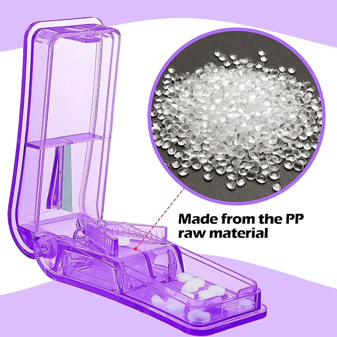Nuanchu 24 Pieces Pill Cutter Portable Medicine Holder with Stainless Steel Blade Easy to Cut for Cutting Pills Tablet in Half for Life