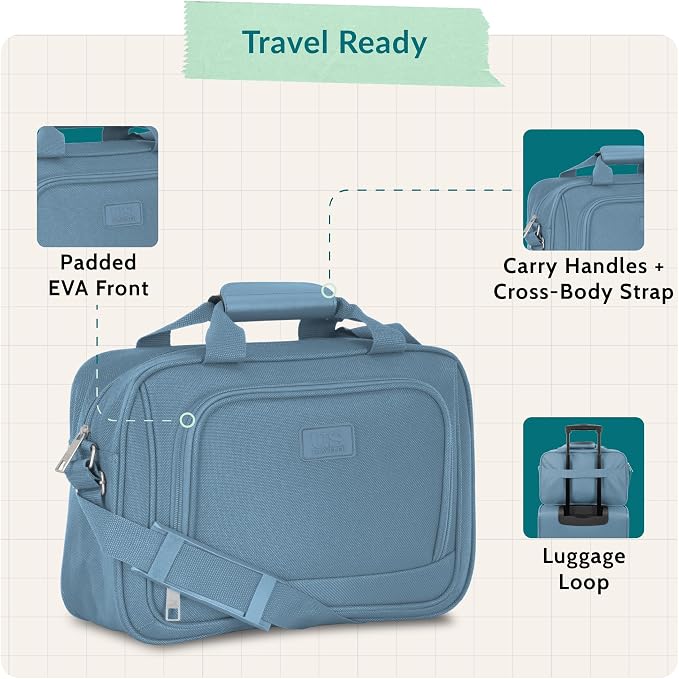 U.S. Traveler Rio 14" Travel Tote Bag, Lightweight 1200D Carry-On Bag for Women & Men