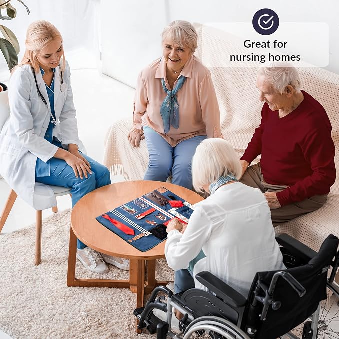 Fidget Blanket for Dementia | Calming & Comforting Activities for Seniors | Products for Elderly | Sensory | Helps with Alzheimer’s, Asperger’s, Autism, Anxiety