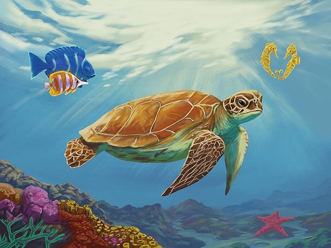 Large Piece Jigsaw Puzzle – Easy & Colorful, Dementia & Memory Activities for Seniors, Elderly Gifts, 48 Pieces, Aquamarine