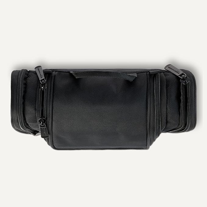 Amazon Essentials Spacious Toiletry Bag, Hanging Cosmetic Dopp Kit with Multiple Compartments, Durable Polyester, Large Capacity Storage, Compact Design, Black (Previously Amazon Basics)