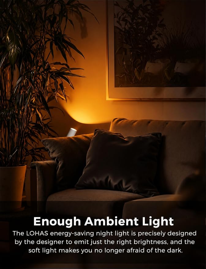 L LOHAS LED Night Lights Plug into Wall,[2-Pack] Wall Spot Lights Indoor with Light Sensor,Amber Night Lights,for Home Decor Party Bathroom,Hallway