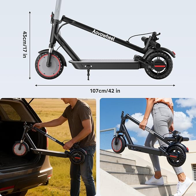 Electric Scooter for Adults, Folding E Scooter with 350W/500W Motor 16-24 Mph Top Speed, Max 15-60 Miles Long Range, 6.5''/8.5''/10''/14'' Solid Tires Commuting Scooters, Dual Brakes, APP