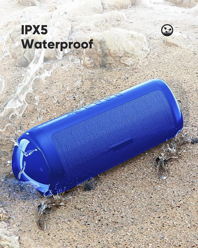 Bluetooth Speaker with HD Sound, Portable Wireless, IPX5 Waterproof, Up to 20H Playtime, TWS Pairing, BT5.3, for Home/Party/Outdoor/Beach, Electronic Gadgets, Birthday Gift (Blue)