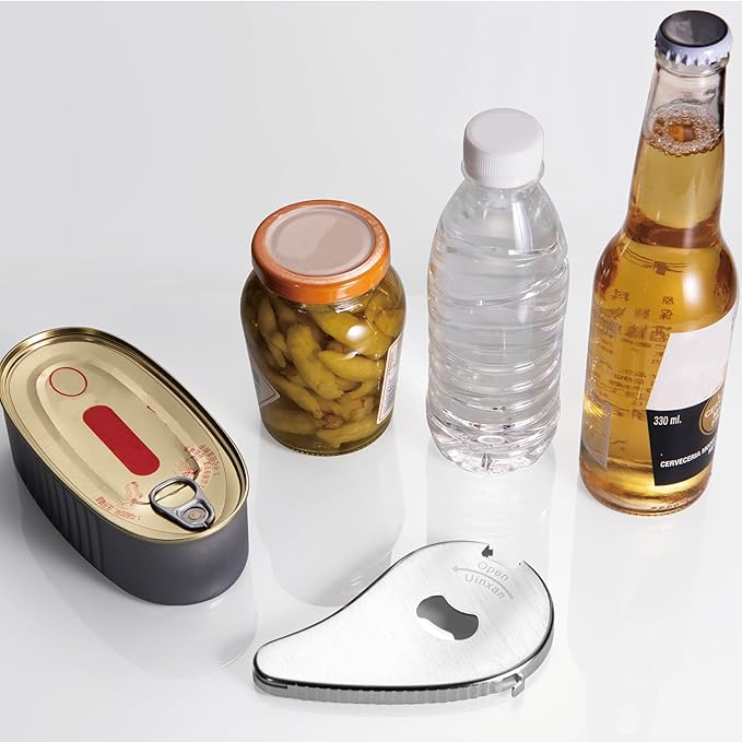 Jar Bottle Can Opener for Weak Hand & Seniors with Arthritis-Easy Twist Off Caps (0.6"-2.7") & Pull Tab Seals,Unique Kitchen Gadget,Multi,Portable Christmas Gifts for Elderly/Women/Men (Silver)