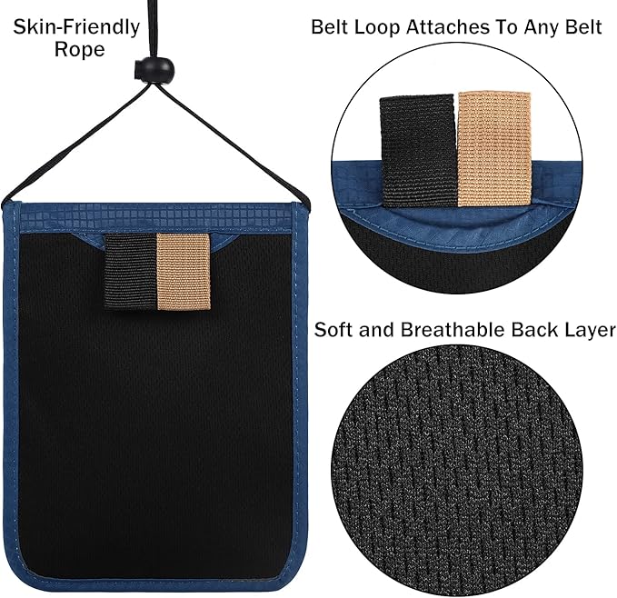 Travel Pouch Neck Wallet Family Passport Holder Organizer Case with RFID Blocking | Family Passport Holder