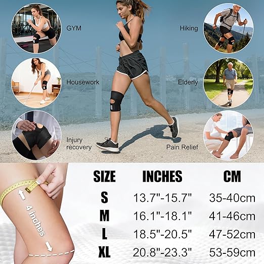 NEENCA Knee Brace for Knee Pain, Compression Knee Support with Air Mesh Fabric, Adjustable Knee Wrap with Side Stabilizers, Ultra-Soft Bandage for Elderly, Meniscus Tear, ACL, Arthritis Relief, Hiking