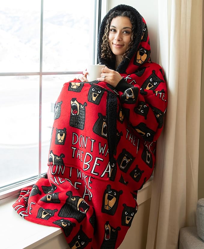 LazyOne Oversized Blanket Hoodie, Oversized Hoodies for Women and Men, One Size Fits All Wearable Blankets