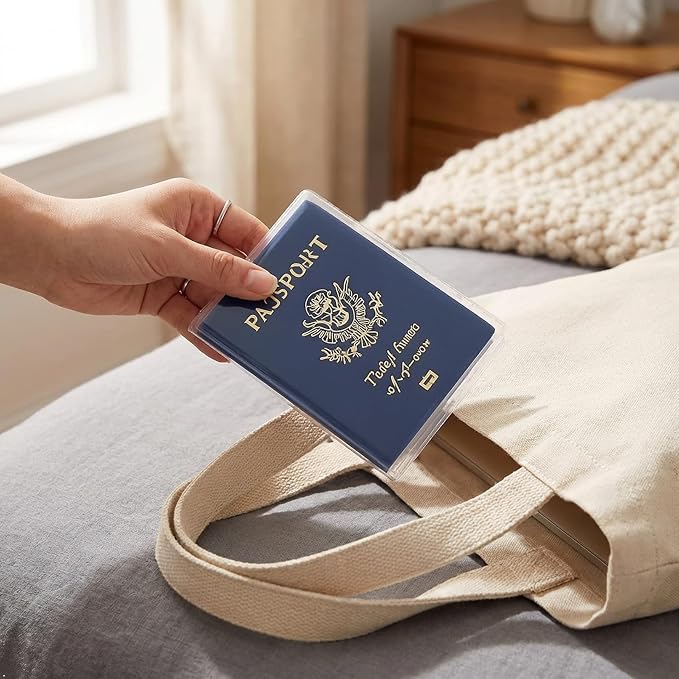 Waterproof Clear PVC Passport Cover Holder Case Protector ID Card | Waterproof,scratchproof, dustproof. Lightweight, slim. Keeps cards & travel docs organized for men & women