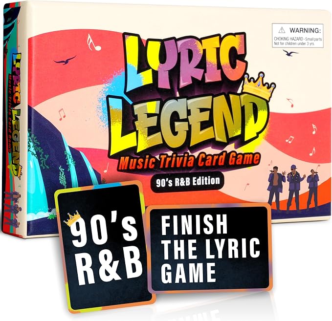 Lyric Legend 90’s R&B Music Trivia - Adult Games for Game Night - Good for Groups – Finish The Lyrics Party Game - Multiple Choice, Listen While You Play with Included Playlist!